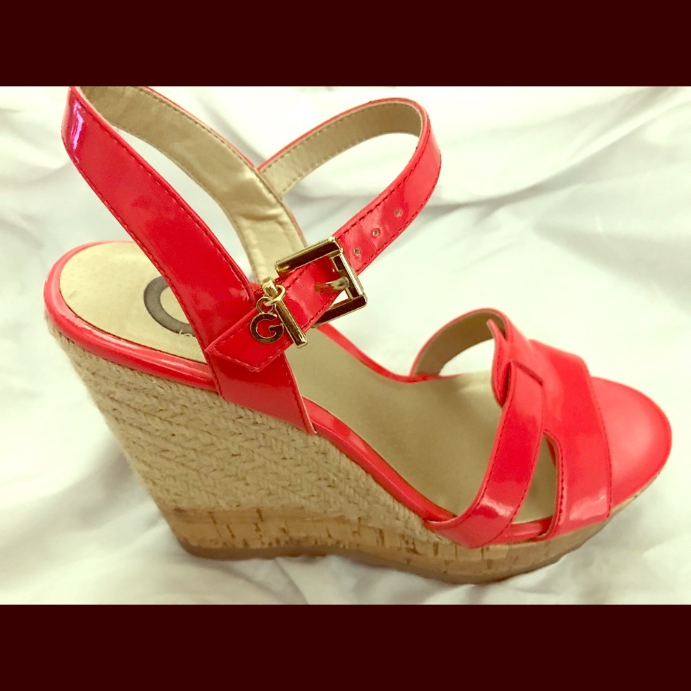 Brand new, never worn, Guess “Pretty” Wedges